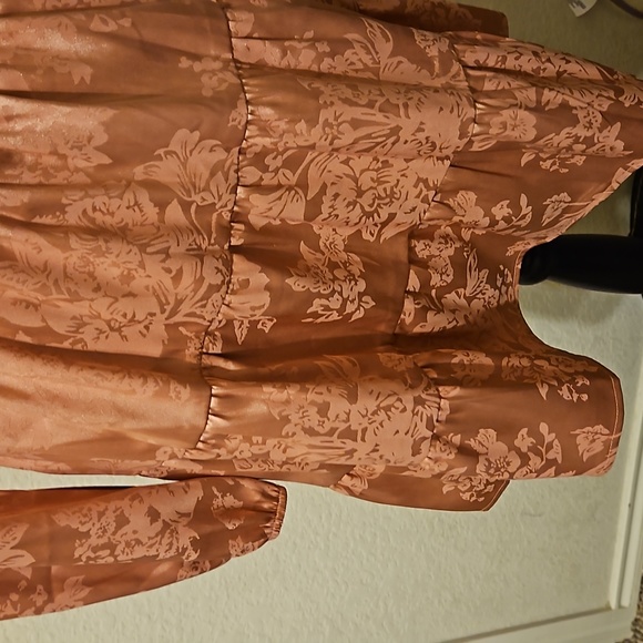 Speechless Pink Floral Jacquard Print Long Sleeve Dress. Size XL NWT - Picture 3 of 7